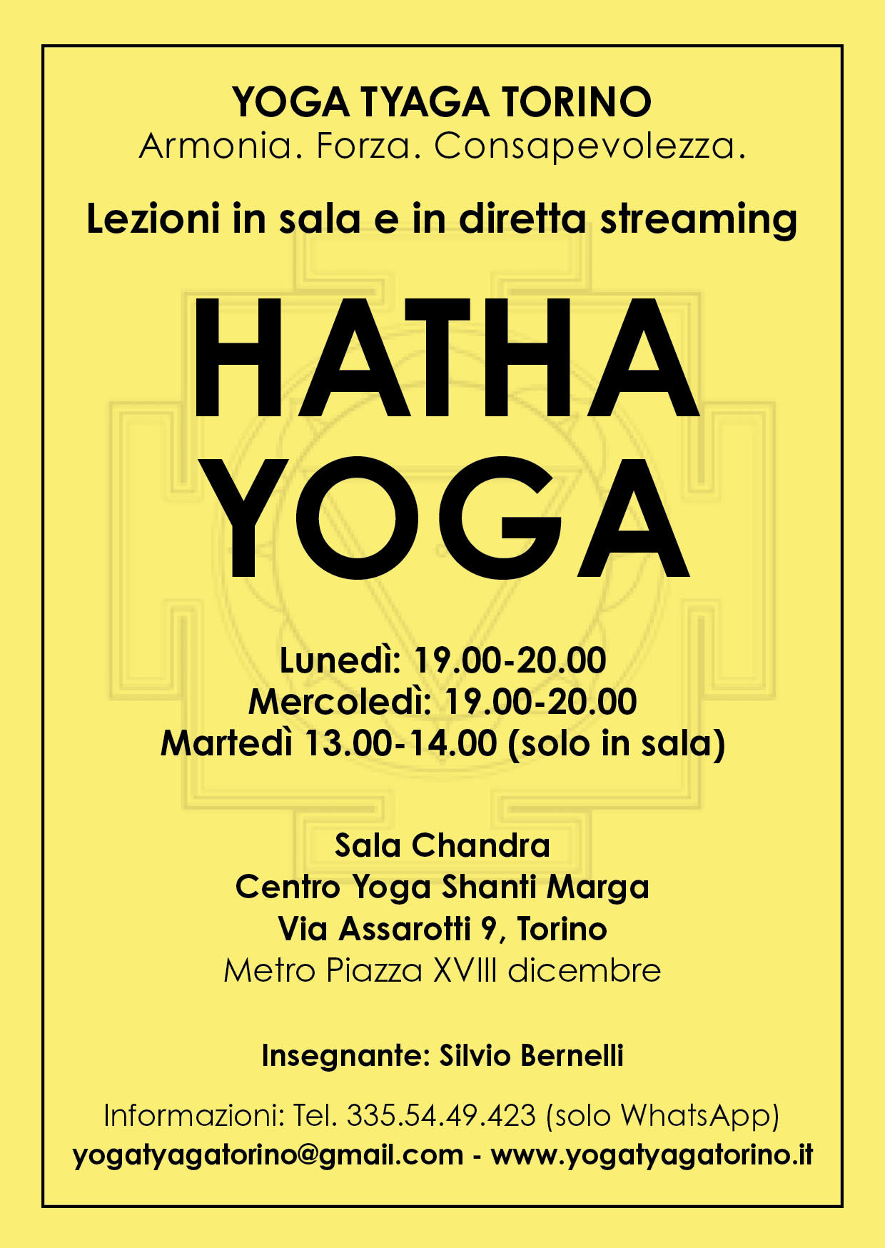Lezioni di yoga con Silvio Bernelli